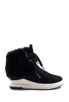 Sneakers, schwarz, Kunstfell, Grösse 36