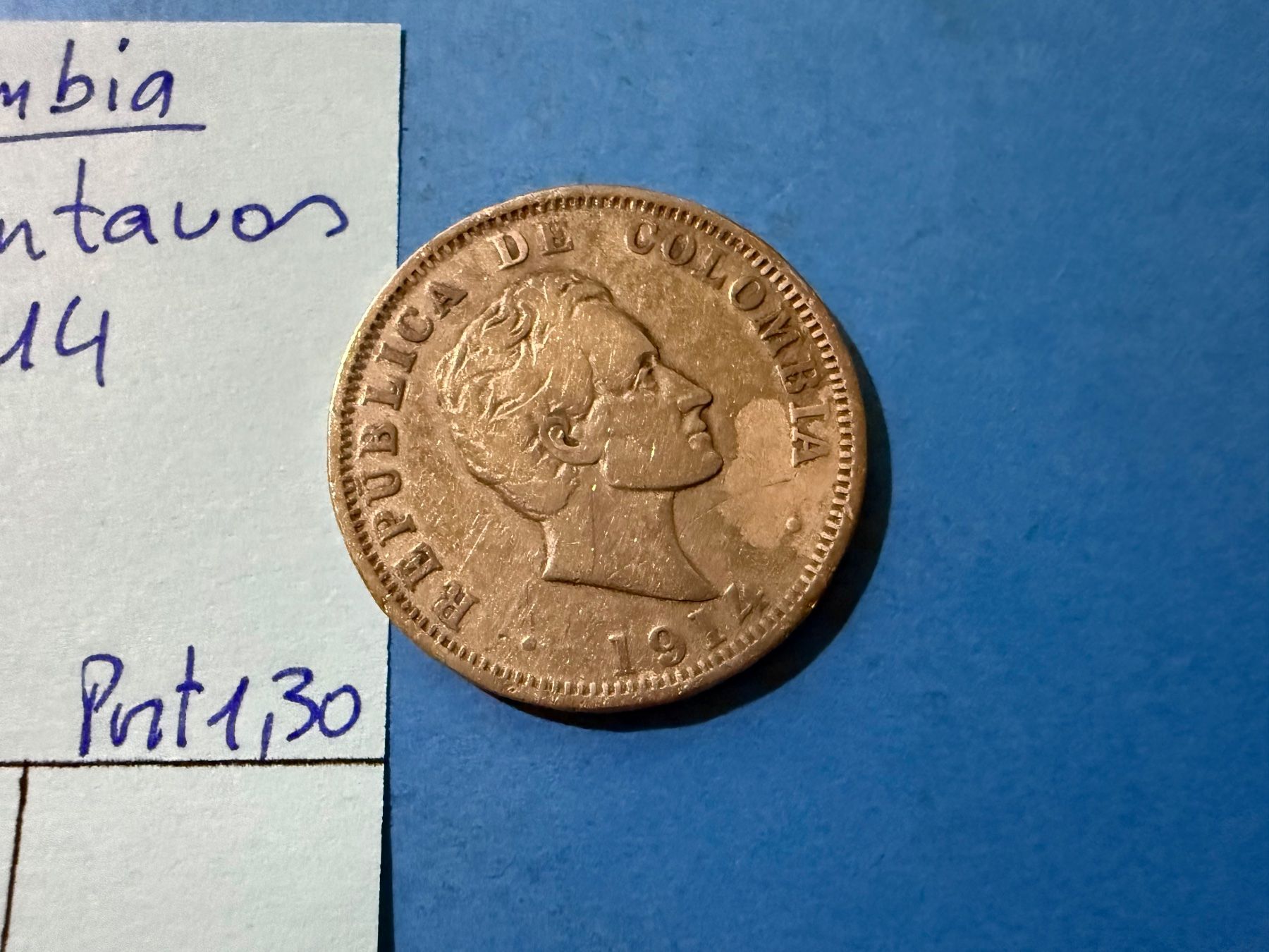 Tutti le monete: COLOMBIE : 50 CENTAVOS 1914 - ARGENT - RARE – Usato da genève venduto da GEnumist 1