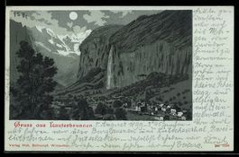 Mondschein-Lithographie Lauterbrunnen, T