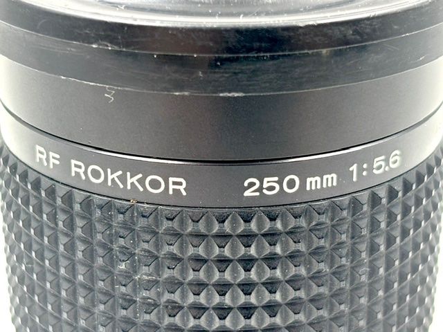 Minolta Obiettivi: Minolta RF Rokkor 250mm 5.6 Mirror / Spiegel – Usato da Seewis Dorf venduto da Plebejus 1