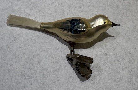 Alle Dekorationen: Hübscher, älterer Glas-Vogel, silbern mit blau – Gebraucht aus Gossau/ZH von amazonas66
