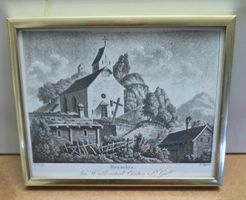 Historischer Druck Berschis bei Walenstadt SG im Rahmen