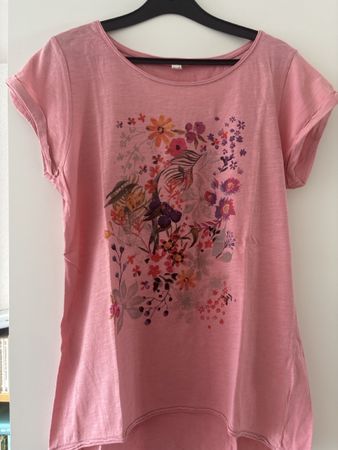 Damen T-Shirt Esprit rosa Blumenmuster Grösse M