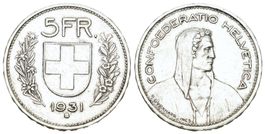Schweiz 5 Franken 1931 Abart