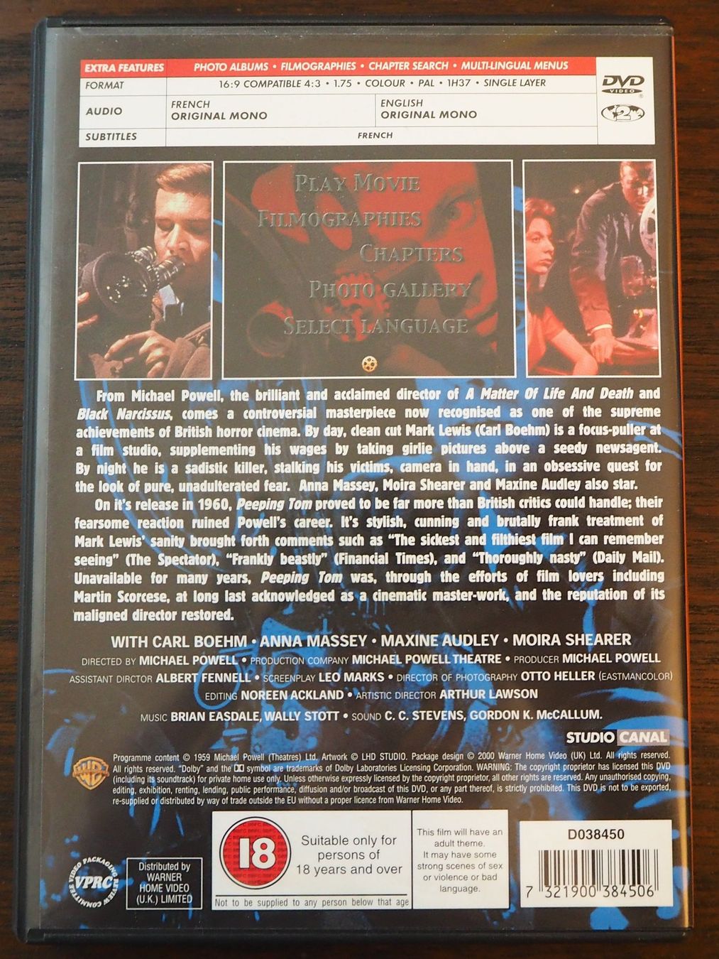 Tous les DVDs: Peeping Tom / Karlheinz Böhm / UK-Import – D'occasion à Chur par big_5zx8 1