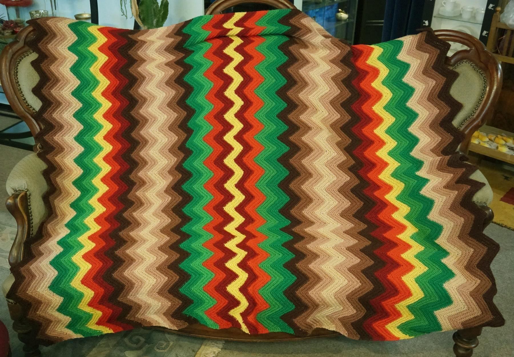 Decken: tolle Vintage Strick-Decke 160 x 128cm – Gebraucht aus Meggen von Trouvaillen