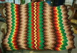 tolle Vintage Strick-Decke 160 x 128cm