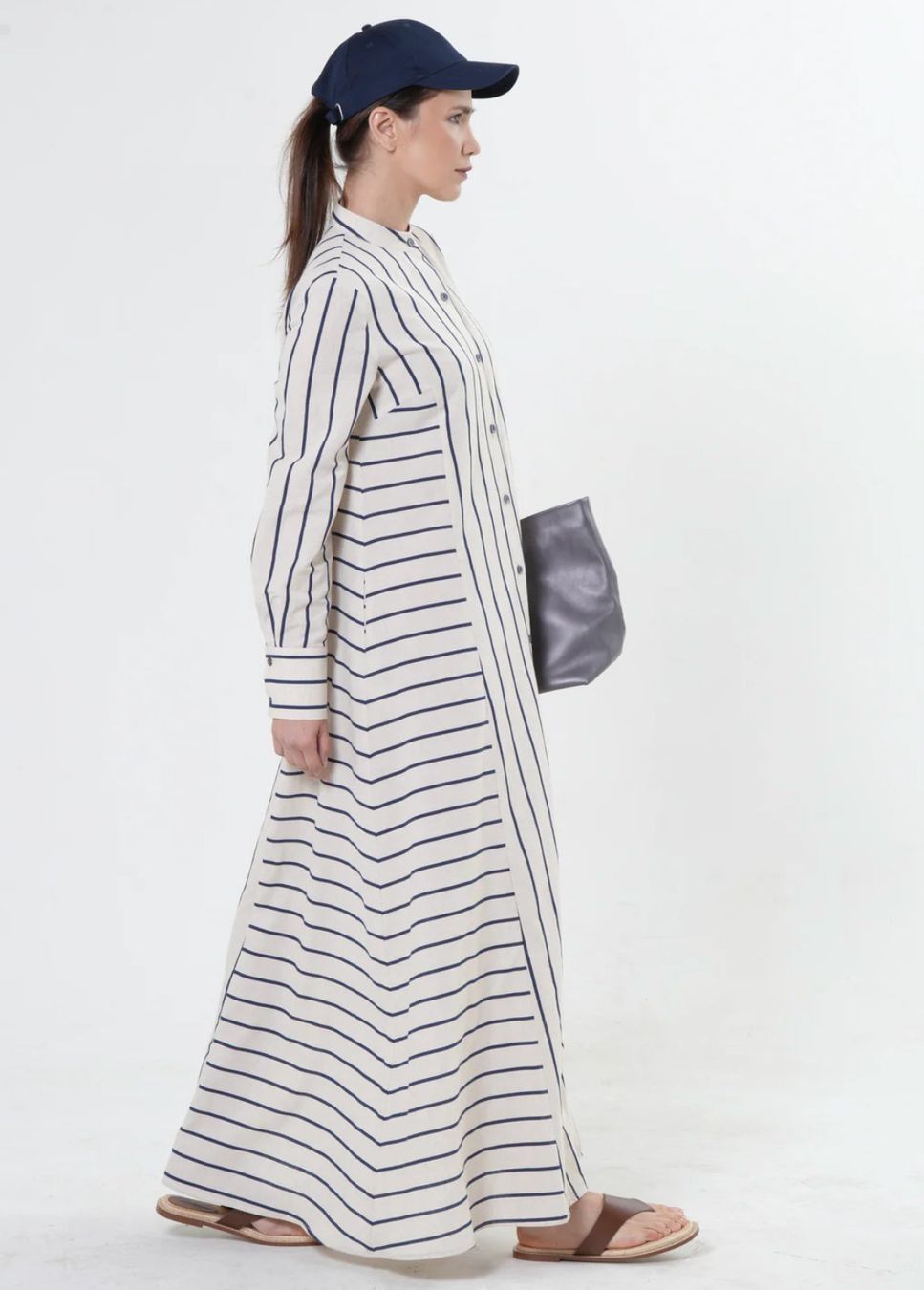 Robes: Maxi-Leinenkleid mit blauen Streifen - Designermode – Neuf avec emballage d'origine à Zürich par Naebeli 3