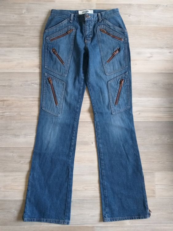 Jupe Femme Moschino Jeans - Taille 36/38, Coupe évasée Multicolore, Coton, Occasion TBE
