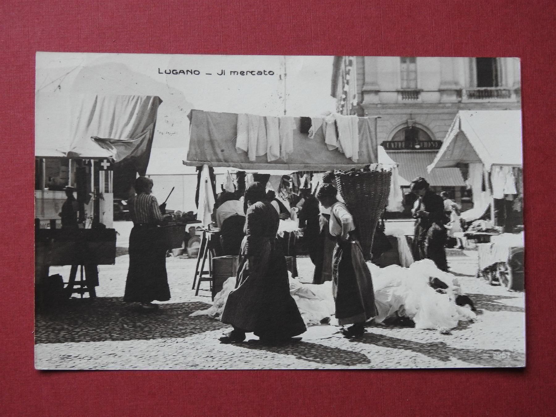 Cartoline postali: Alte AK von Lugano Il Marcato – Usato da Rain venduto da 999-800-K