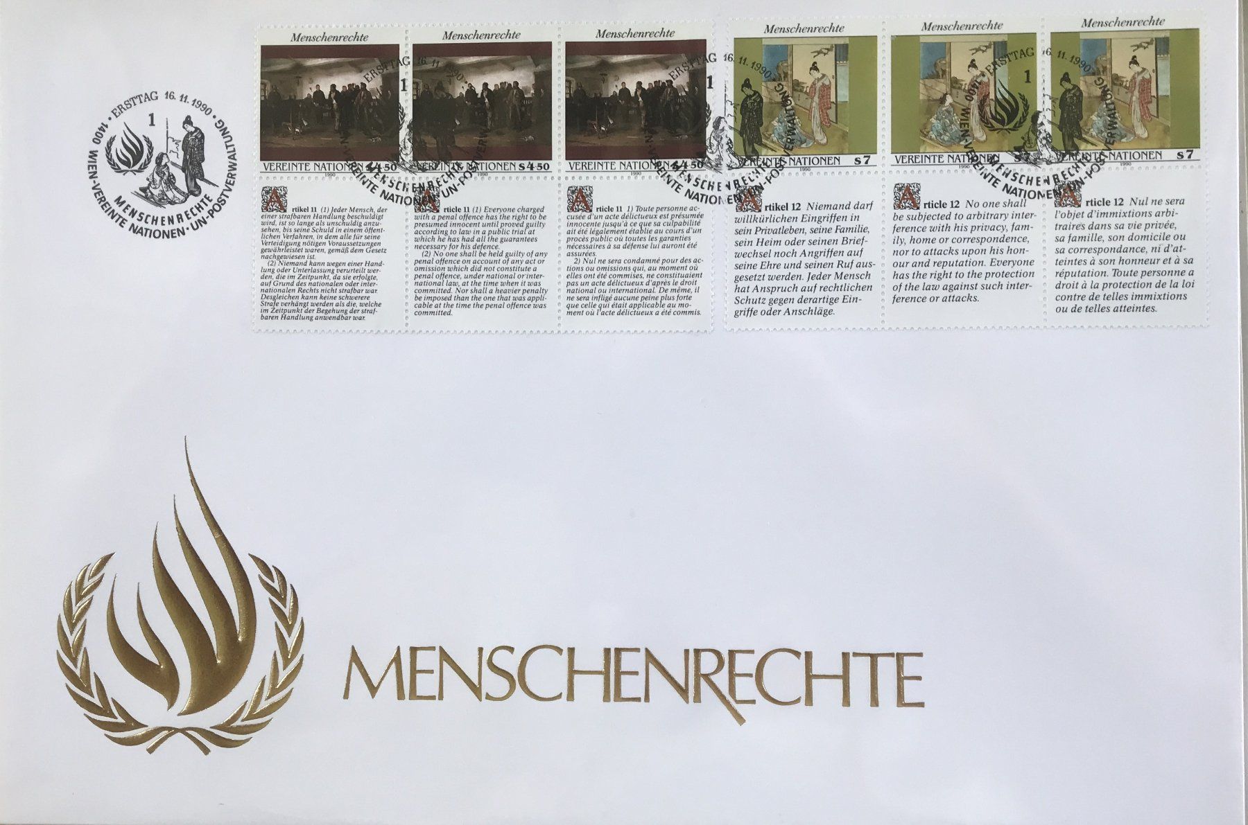 Tutti i francobolli: FDC MAXI MENSCHENRECHTE – Usato da Ostermundigen venduto da crazy-horse-1840