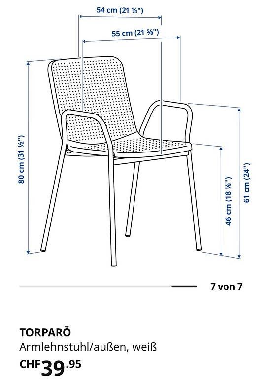 Ikea Sedie: 4 x Stabile IKEA Torparö Gartenstühle – Usato da Flawil venduto da mar_9chb 3