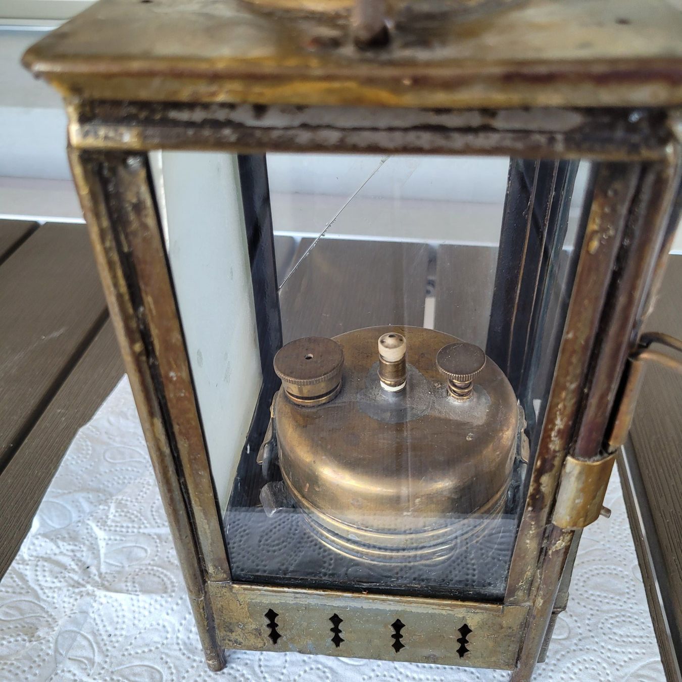 SBB/CFF/FFS Lampade: Antike SBB/CFF Messing-Laterne Karbid – Usato da Dörflingen venduto da tucson16 1
