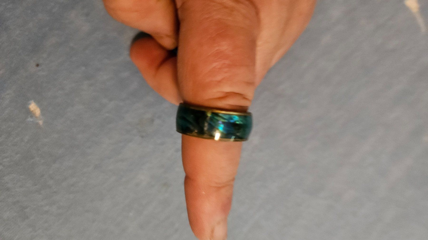 Anelli: Ring mit blauem Material, kein Stempel, Vintage – Usato da Feldbrunnen venduto da Kolosseum111