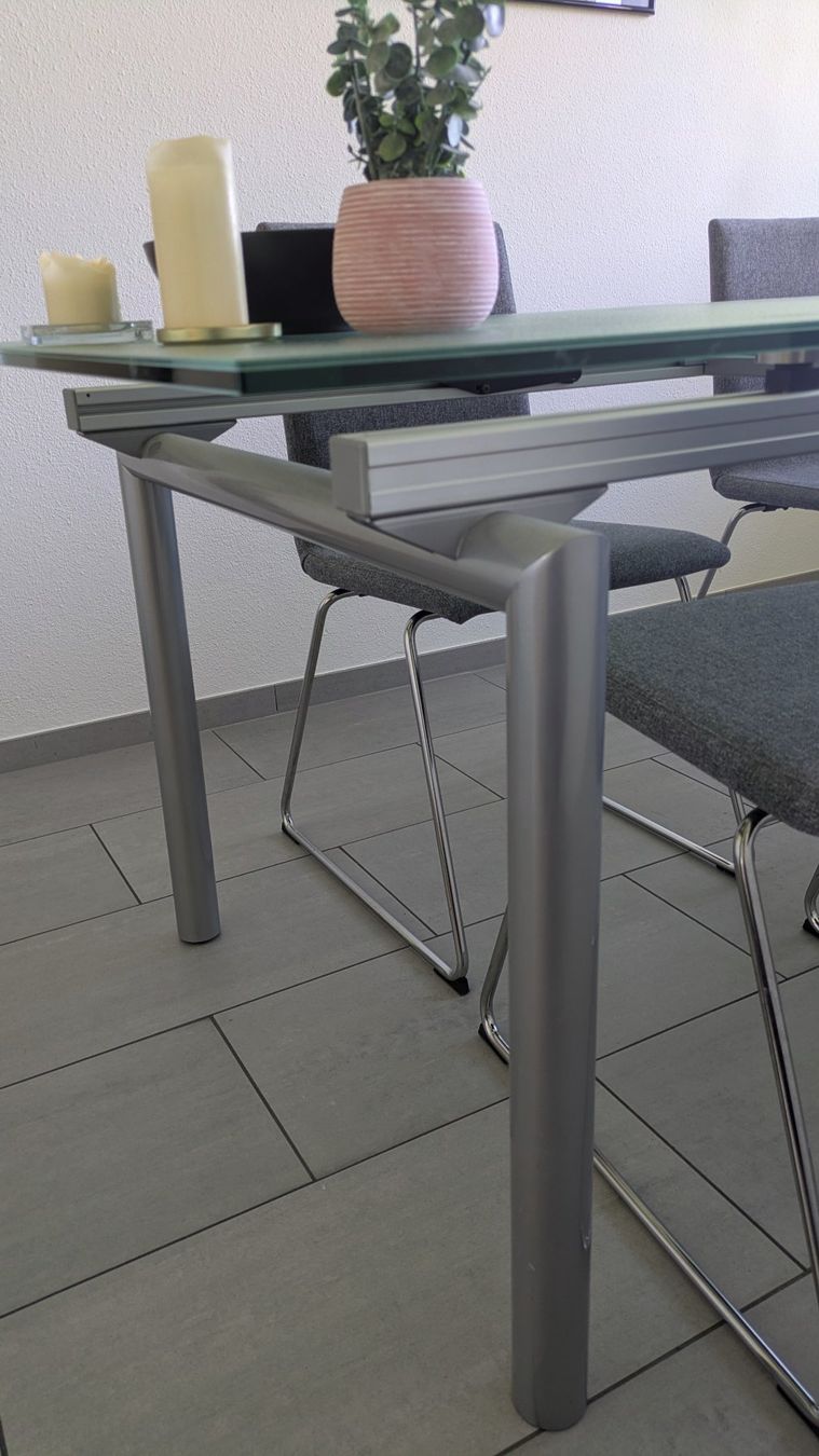 Tische: Esstisch Glas 90x190/245 – Gebraucht aus Münsingen von Schnarchler 7