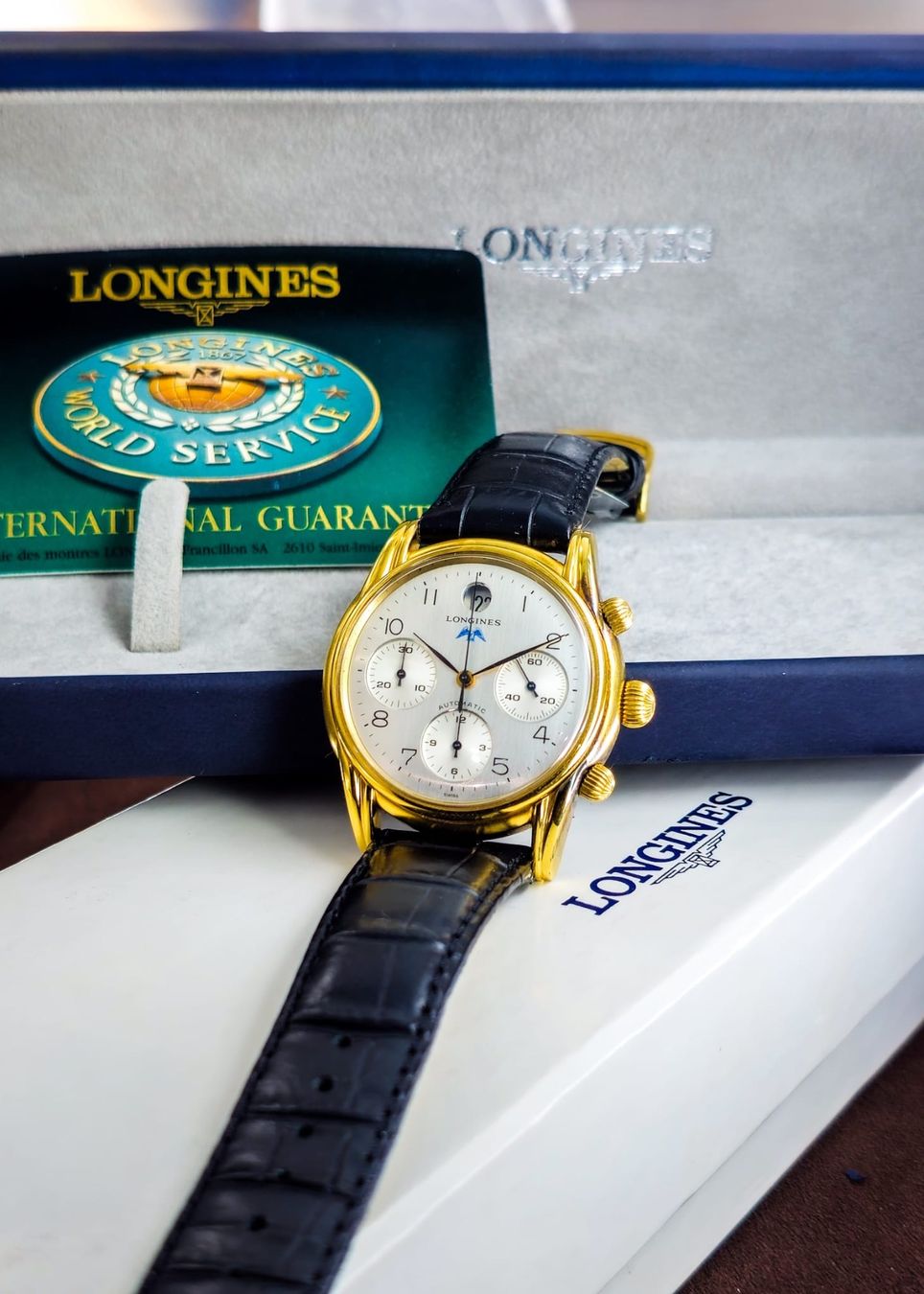 Longines Orologi: Longines Chronograph Vergoldet Verpackung+Garantie – Usato da Lugano venduto da R.Riccardo