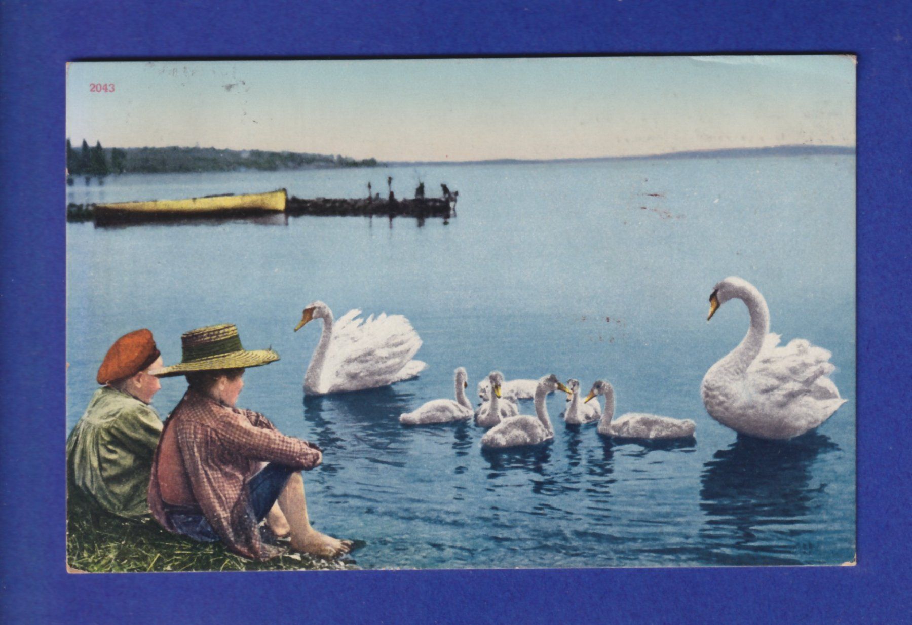 Ansichtskarten: ENFANT - Avec les cygnes – Gebraucht aus Pully von nicecards-shop
