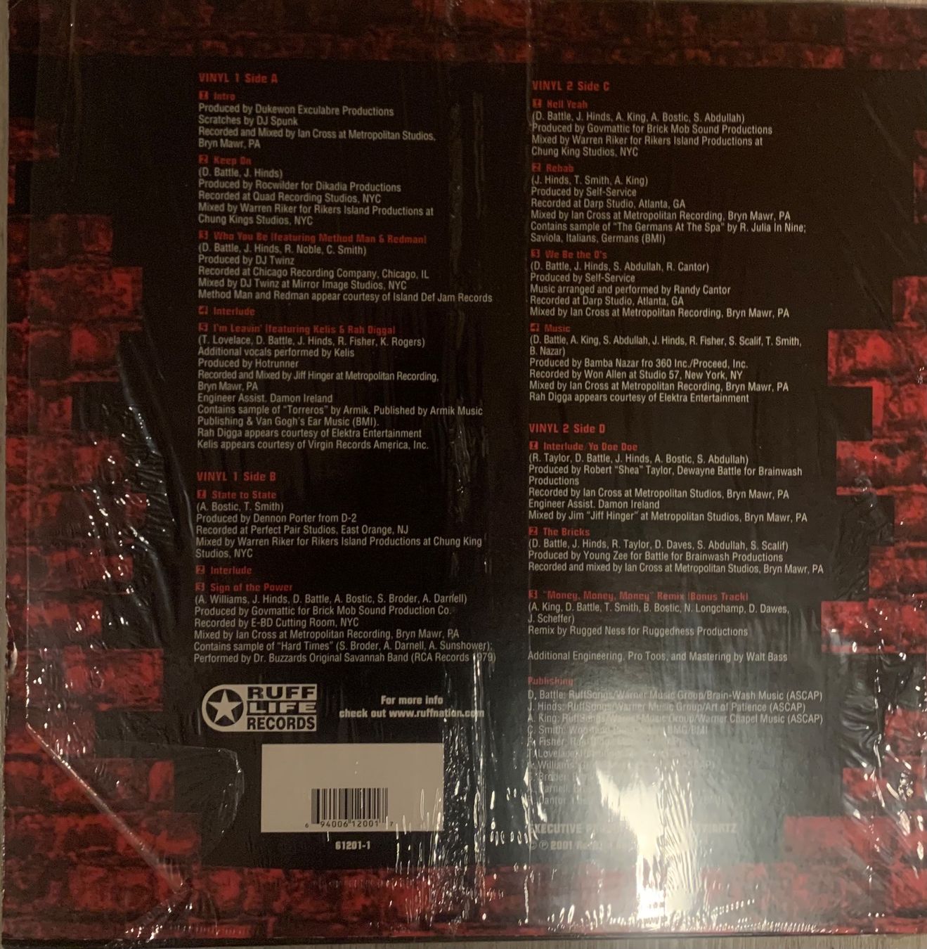 Schallplatten: OUTSIDAZ - The Bricks D-Lp 2001 – Gebraucht aus Mühlethal von superfast78 1