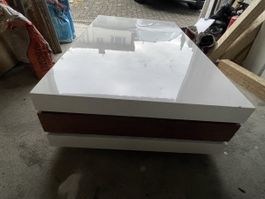 Couchtisch weiss braun mit Schublade guter Zustand