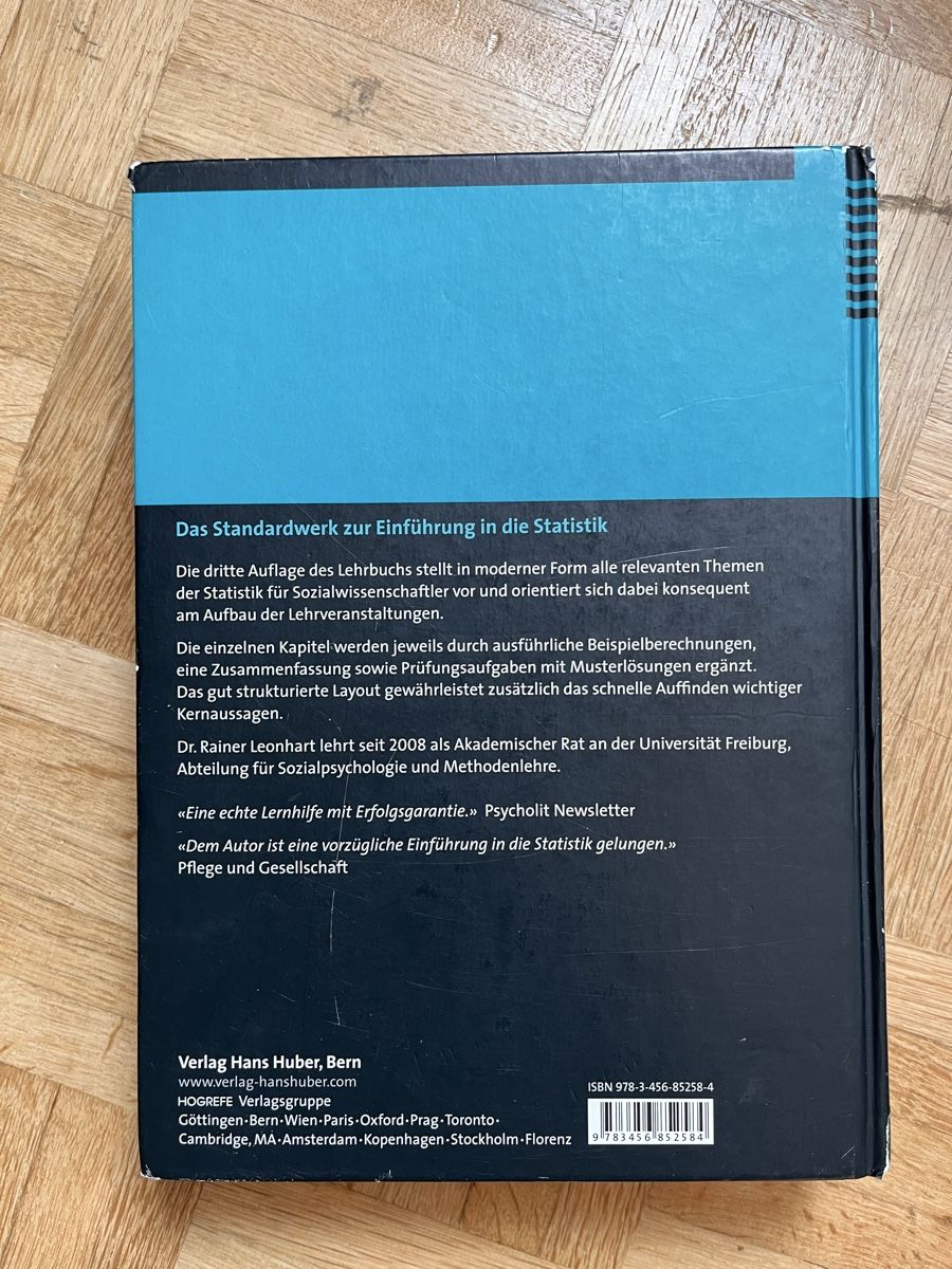 Bücher: Lehrbuch Statistik - Einstieg und Vertiefung  – Gebraucht aus Sissach von Gamma66 1