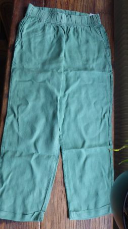 Grüne  Hose 100%  Leinen Gr 36 Bund  36cm