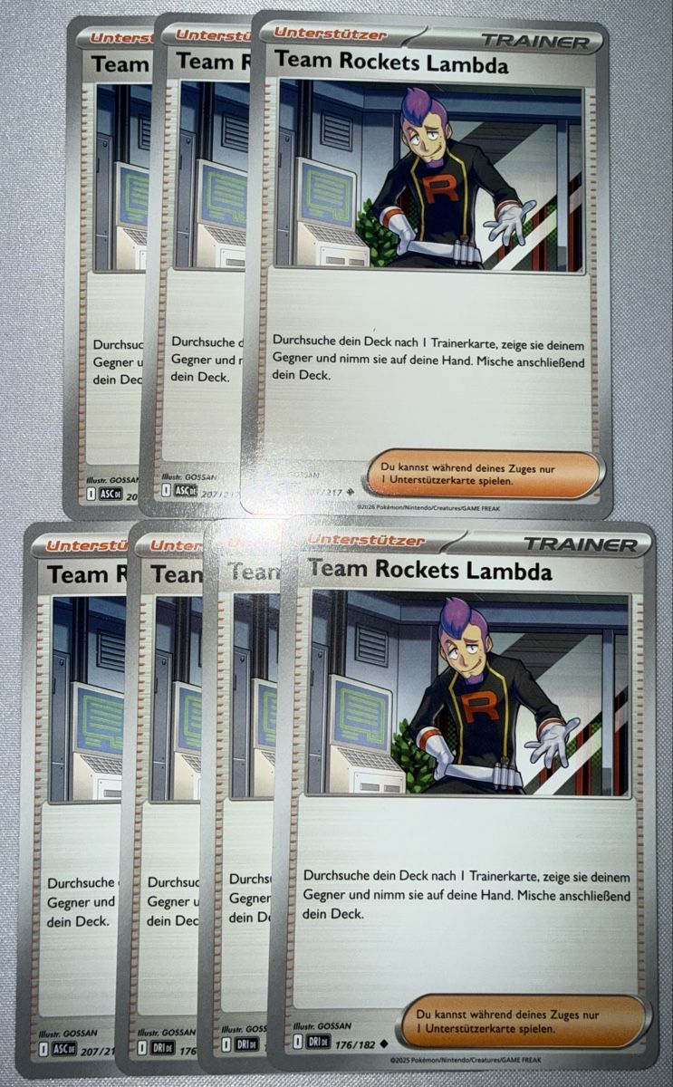 Pokémon Carte collezionabili: Pokémon Trainerkarte Team Rockets Lambda 7er Set neuwertig – Nuovo (secondo la descrizione) da Bern venduto da Ludixii