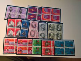Viererblock Werbemarken 1974 jeweils postfrisch & gestempelt