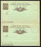 1890–1905 Italien Int Antwortpostkarte 10+10 Cent /**