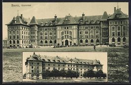 Bern, Kaserne, Rück- und Vorderansicht