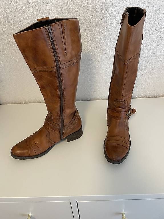 Scarpe da donna: Elegante Lederstiefel  Cognac/Braun – Usato da Glis venduto da SabrinaXA 1