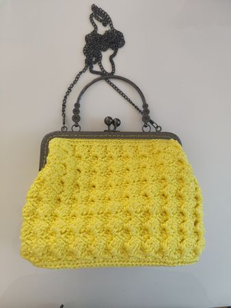borsa uncinetto gialla 