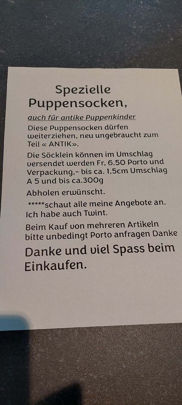 Puppen: Puppensöckli – Neu (gemäss Beschreibung) aus Muri AG von nindo1 1