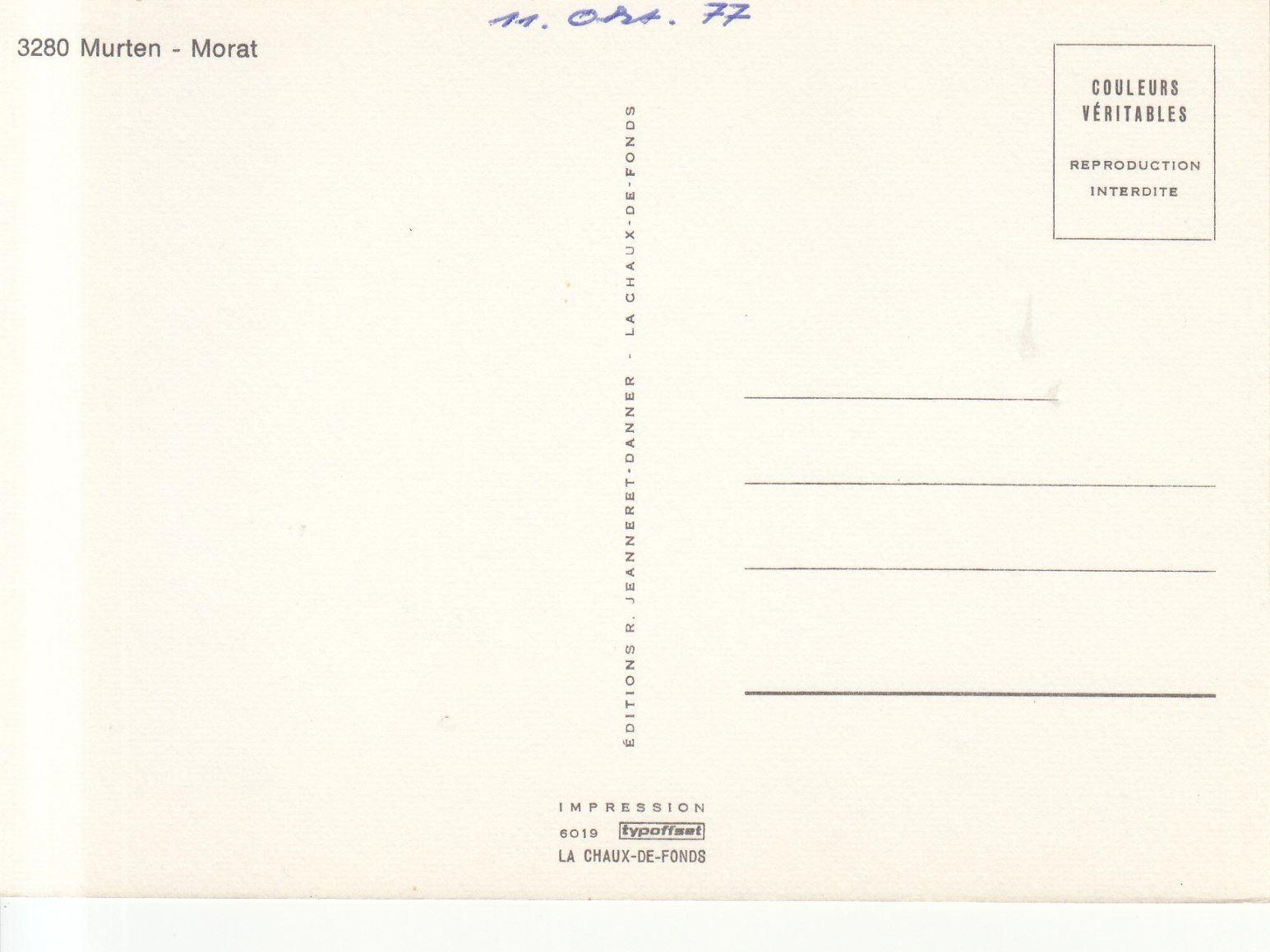 Cartoline postali: Murten 1977 – Usato da Bürglen TG venduto da StampGraf 1