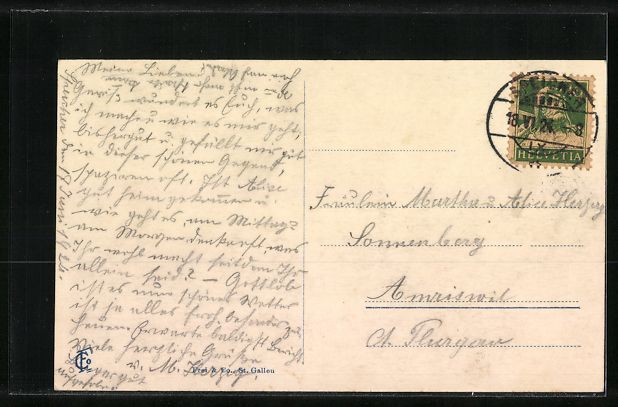 Cartoline postali: Speicher, Ortsansicht mit Säntiskette – Usato da Berlin venduto da bartko-reher 1