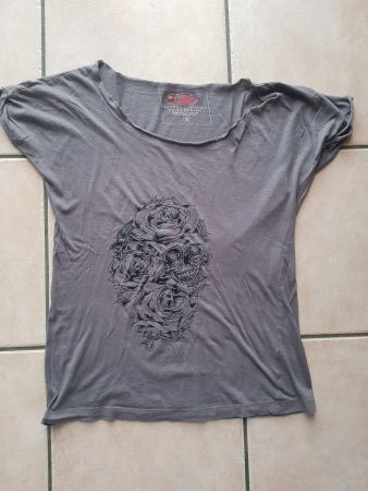 T-Shirt S Keetch /Skull and roses