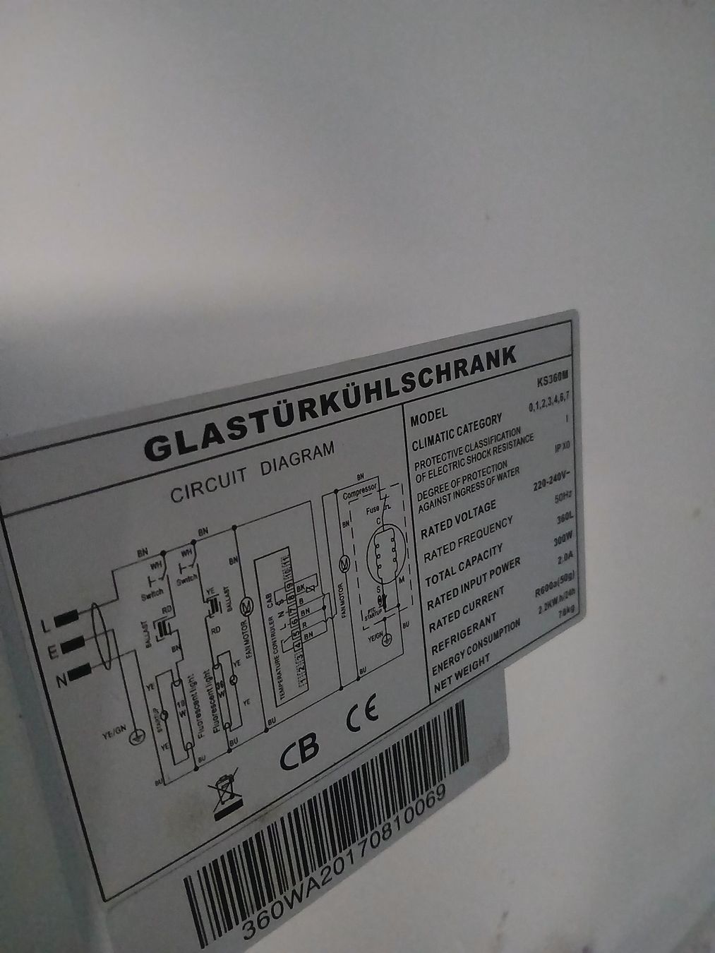 Frigoriferi: Glastürkühlschrank – Difettoso da Lostorf venduto da Ford6610 2