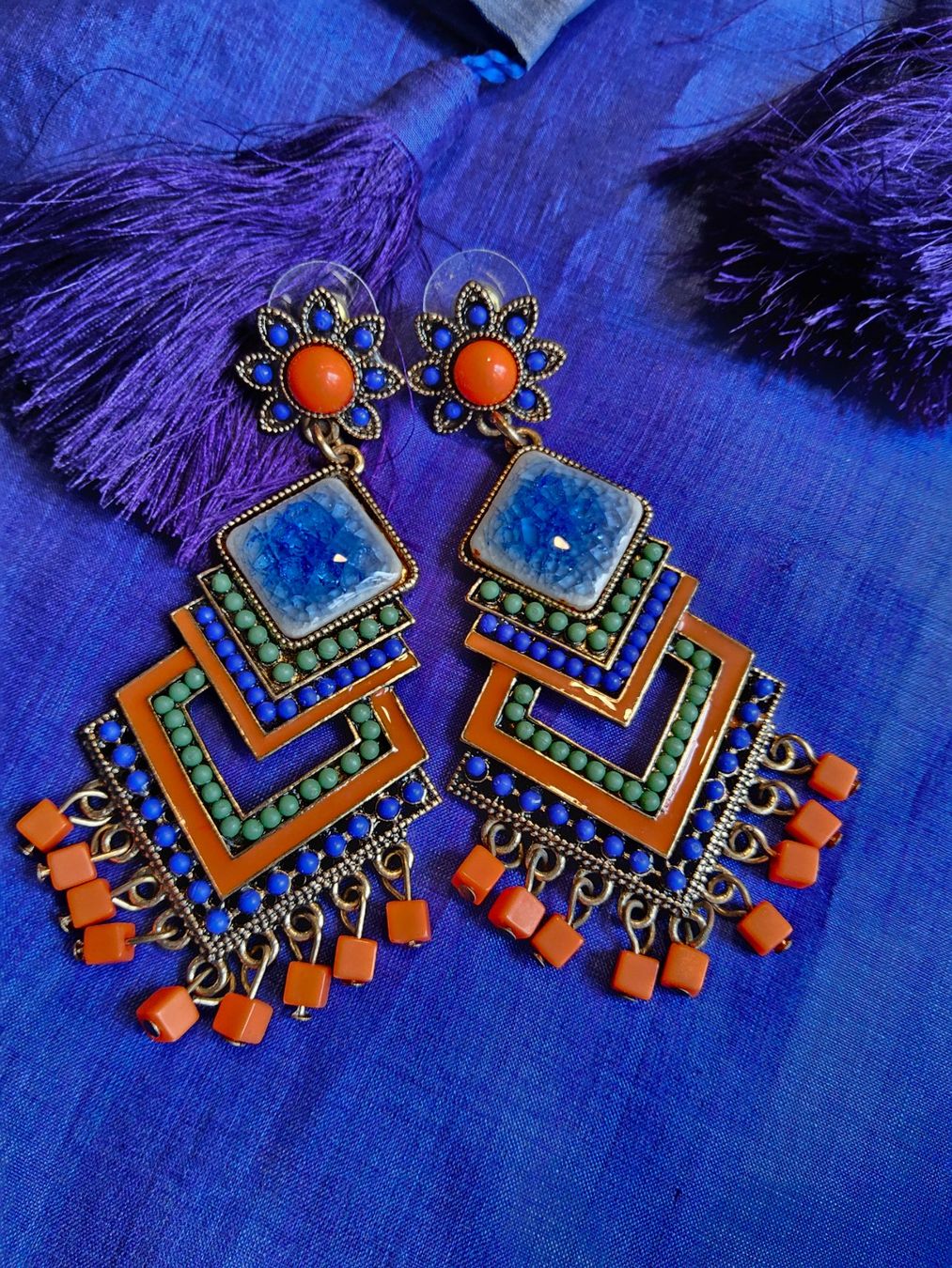 Orecchini pendenti & Orecchini a lobo: Vintage Boho Ohrhänger, schick und bunt – Usato da Zürich venduto da SciTec 1