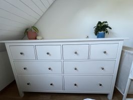 Kommode HEMNES 8 Schubladen weiss geölt 160x96cm leichte Geb