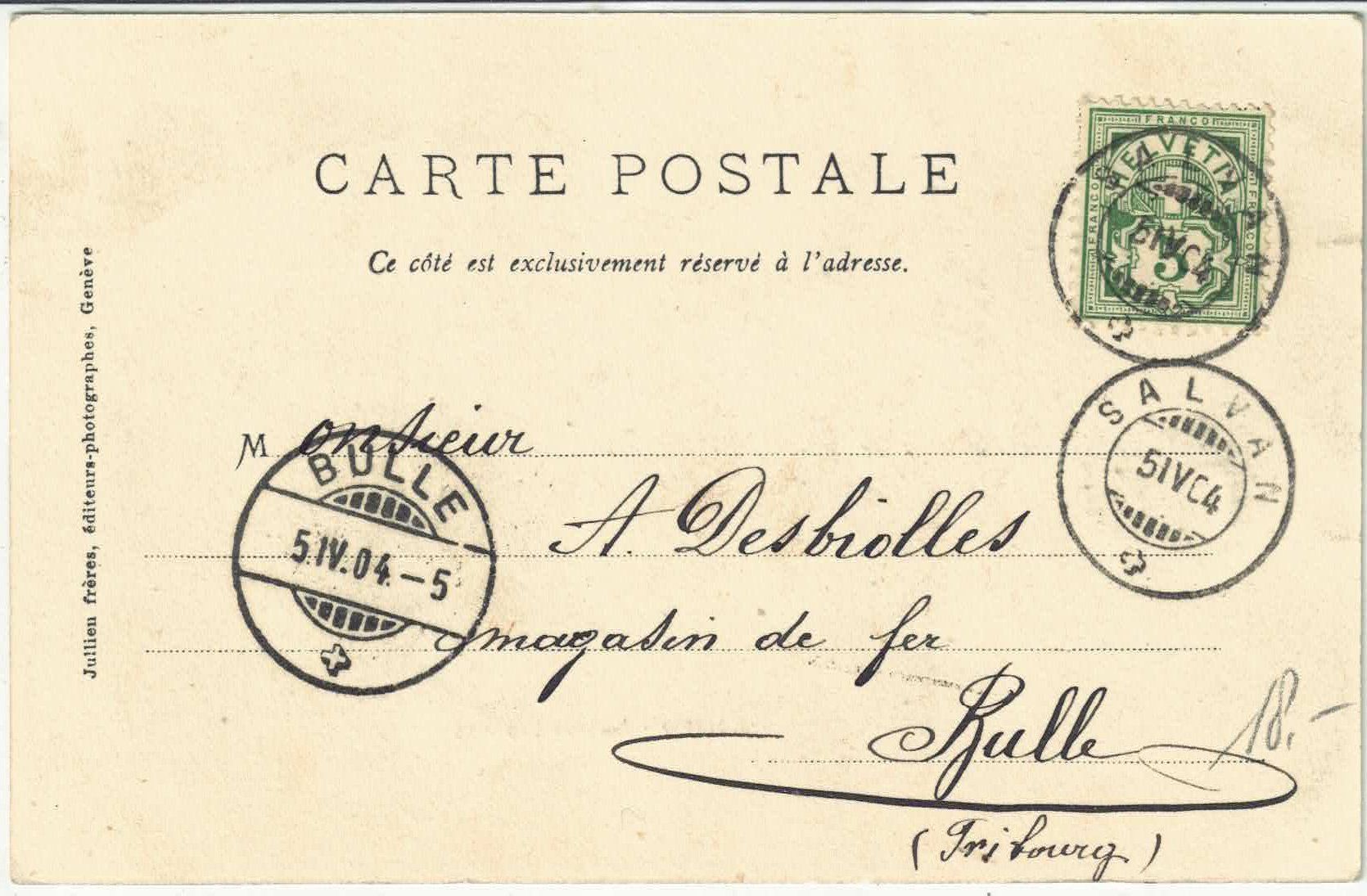 Cartoline postali: Salvan - Vue generale – Usato da Ettingen venduto da Kartenplanet 1