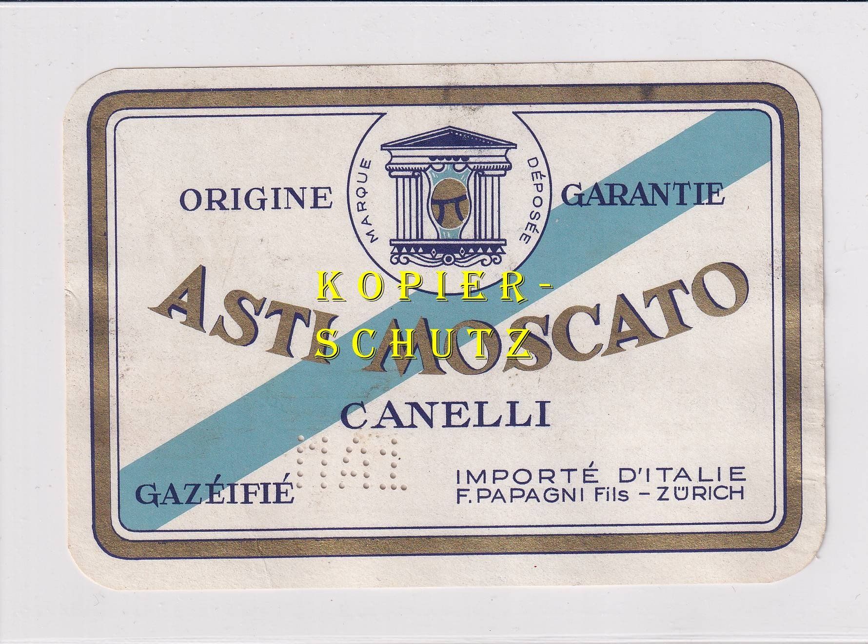 Carta: Etikette - Asti Moscato Canelli /bd – Usato da Hombrechtikon venduto da Rudolf07