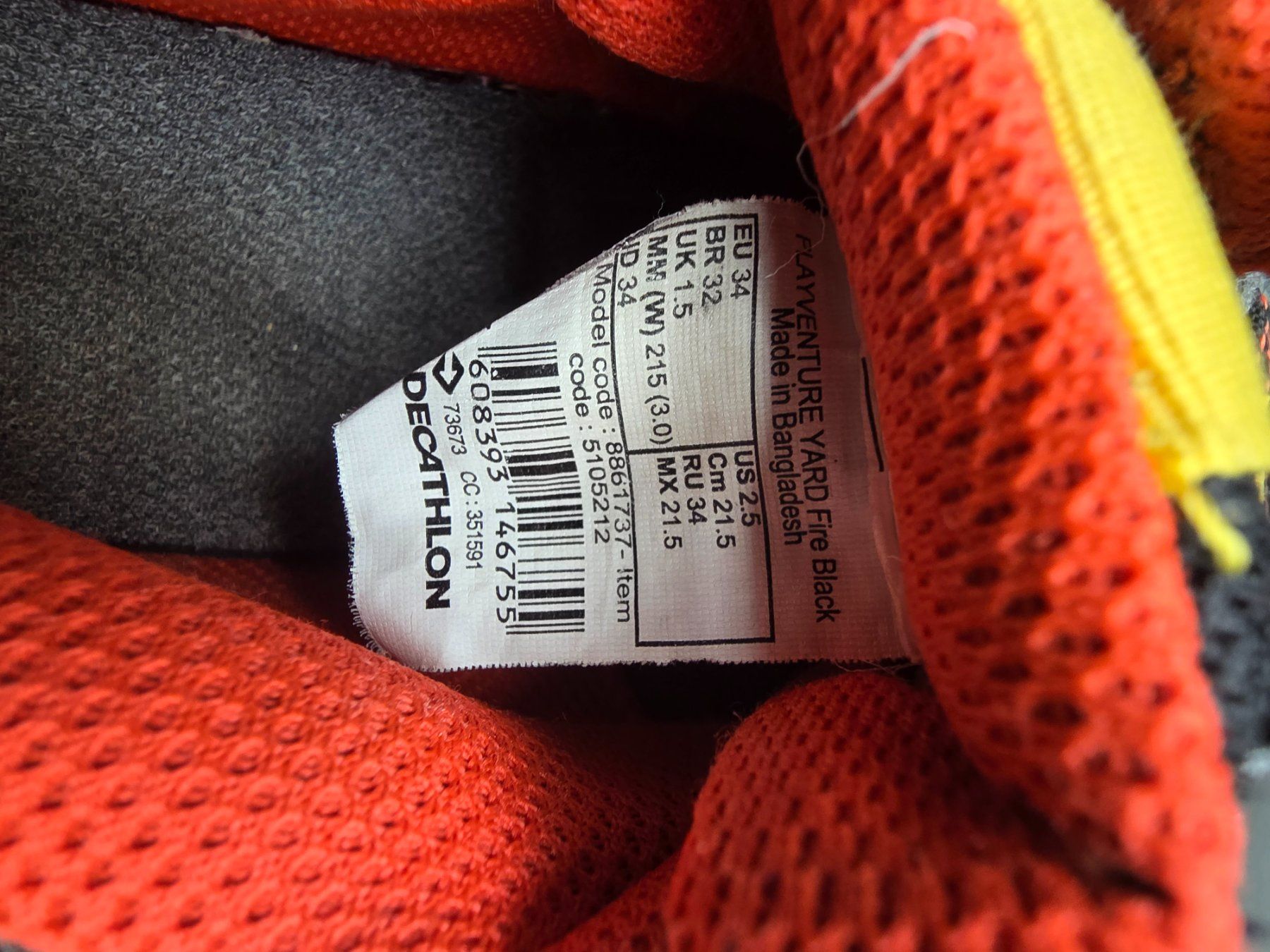 Decathlon Scarpe per ragazzi: Coole orange-schwarze Kinderschuhe, Grösse 34 – Usato da Nidfurn venduto da antonio737 5