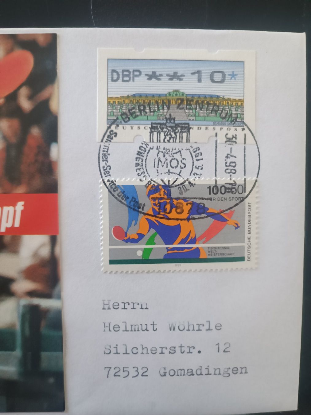 Autografi: Jörg Rosskopf - Handsigniert mit Sonderstempel FDC – Usato da Menziken venduto da Artographs 1