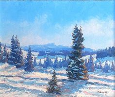 Ferdinand Vaucher - Vue du Jura enneigé