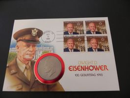 Münzbrief USA 1 Dollar 1976 Dwight D. Eisenhower