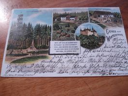 Karte Gruss aus Winterthur, 1900, farbig, gelaufen 4erkarte