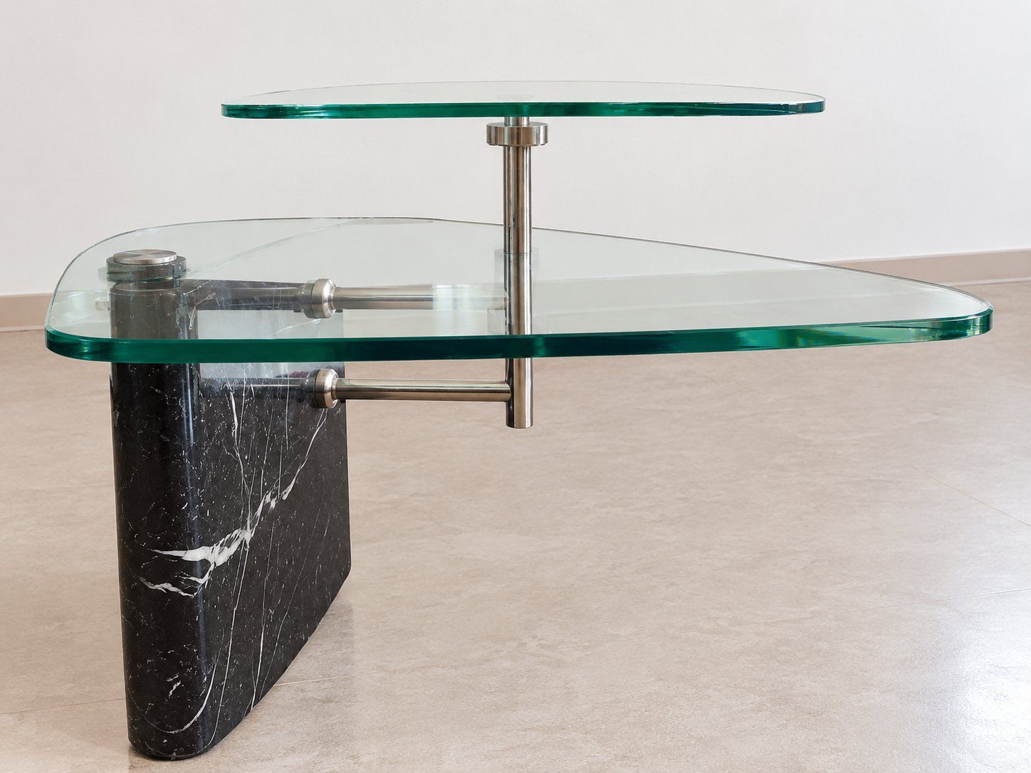 Pfister Tavoli: Table basse design en verre et marbre noir – Usato da Onex venduto da Pascalito_01 3