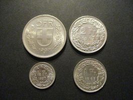 1967  5.-Fr+2+1+0,5 Dernières pièces en argent Top du Top