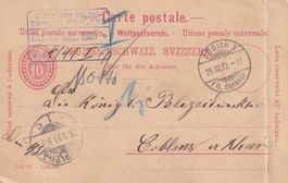 RAAR Postkarte an "Königliche Polizeidirection Coblenz"
