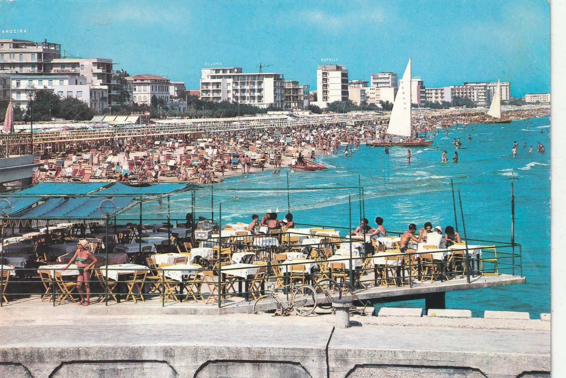 Cartoline postali: Badestrand  Riccione – Usato da Lumbrein venduto da made02