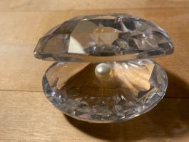 Dekorative Kristall-Muschel mit Perle, Vintage Style
